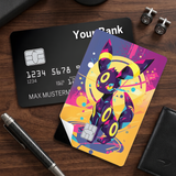 Credit Card Skin Sticker - Pokémon - Vibrant Abstract Umbreon With Glowing Rings - Holographic