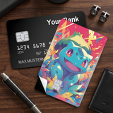 Credit Card Skin Sticker - Pokémon - Smiling Bulbasaur Confetti Explosion - Holographic