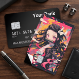 Credit Card Skin Sticker - Demon Slayer - Nezuko Colorful Abstract - Holographic