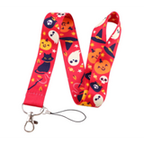 Lanyard - Halloween Icons (Black Cat, Ghost, Pumpkin, Witch Hat, Skull, Candy)