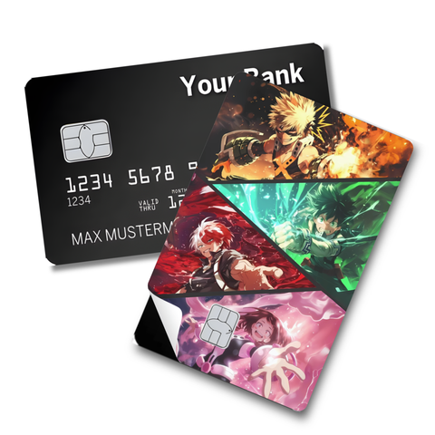 Credit Card Skin Sticker - My Hero Academia - Deku, Bakugo, Todoroki & Uraraka