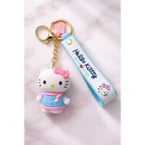 3D PVC Figure Keychain - Hello Kitty - Kitty Blue Coat Scarf
