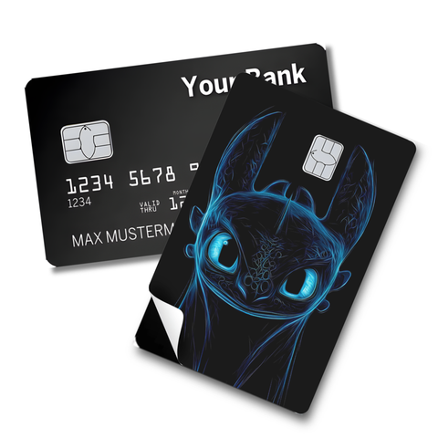 Credit Card Skin Sticker - How to Train Your Dragon - Neon Toothless