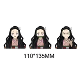 3D Lenticular Sticker - Demon Slayer - Nezuko Three-panel Expression Shift Smile To Demon Rage Pink Kimono