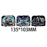 3D Lenticular Sticker - One Piece - Zoro Triple Panel Swords Drawn Blue Lightning Purple Castle Dark Battle