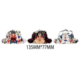 3D Lenticular Sticker - One Piece - Luffy Gear Second Fourth Fifth Three-phase Transformation Collage Red White