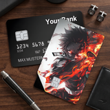Credit Card Skin Sticker - Demon Slayer - Fiery Dark-haired Character - Holographic
