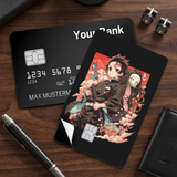 Credit Card Skin Sticker - Demon Slayer - Tanjiro And Nezuko With Butterflies