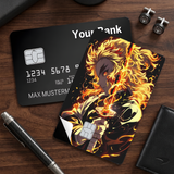 Credit Card Skin Sticker - Demon Slayer - Rengoku Flame Effects - Holographic