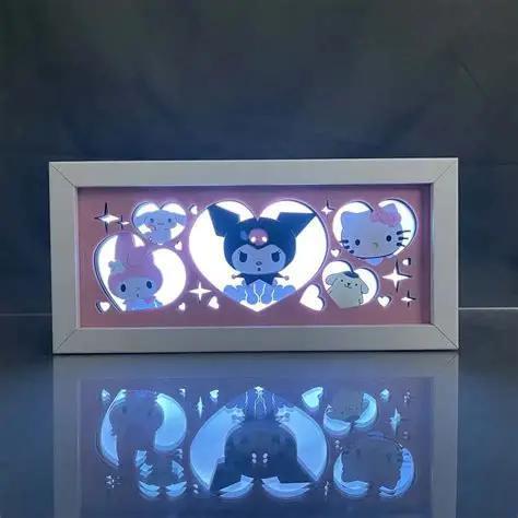 3D Paper Carving Light Lamp - Sanrio - Kuromi & Friends