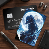 Credit Card Skin Sticker - Demon Slayer - Inosuke Under Full Moon - Holographic