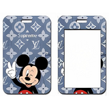ID Card Badge Holder - Mickey & Friends - Mickey Mouse Winking On LV Supreme Denim