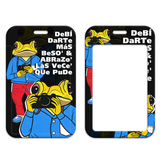 ID Card Badge Holder - Frog with Camera and Spanish Quote