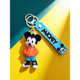 3D PVC Figure Keychain - Mickey and Friends - Mickey Orange Hoodie Pockets