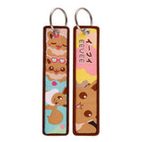 Embroidery Keychain - Pokémon - Eevee (Happy Faces & Flower Pattern)