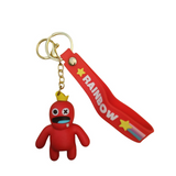 3D PVC Figure Keychain - Rainbow Friends - Red With A Yellow Crown