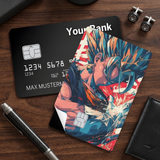 Credit Card Skin Sticker - Dragon Ball - Goku Blue Hair Red Background