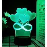 3D LED Night Light - Heart Balloons and Infinity Symbol