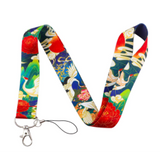 Lanyard - Cranes and Peonies