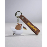 3D PVC Figure Keychain - Capybara - Riding Pelican