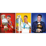 3D Lenticular Poster 12x16 - Cristiano Ronaldo - Trophy Celebration Three Panel Collage