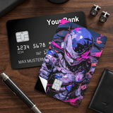 Credit Card Skin Sticker - Dragon Ball - Frieza Pointing, Neon Paint Splatter - Holographic