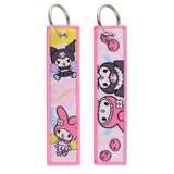 Embroidery Keychain - Sanrio - My Melody & Kuromi (Cheerleader & Skull Pattern) by Dream's Arts Online