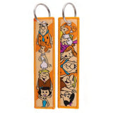 Embroidery Keychain - The Flintstones - Flintstones & Rubbles (Modern Stone Age Family Pattern) by Dream's Arts Online