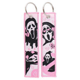 Embroidery Keychain - Horror - Ghostface Scream (Pink Aesthetic & Heart Pattern) by Dream's Arts Online