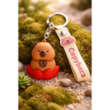 3D PVC Figure Keychain - Capybara - Meditating Lotus