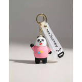3D PVC Figure Keychain - Osos Escandalosos - Panda Winking Pink Shirt Hearts