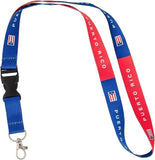 Lanyard - Puerto Rico - Red and Blue Flag Blocks Detachable Buckle