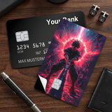Credit Card Skin Sticker - Black Clover - Fiery Red Asta Sword Stance - Holographic