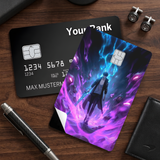 Credit Card Skin Sticker - Solo Leveling - Sung Jinwoo Purple Shadow Aura - Holographic