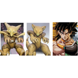 3D Lenticular Poster 12x16 - Pokémon, Dragon Ball - Alakazam, Kadabra, Broly