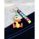 3D PVC Figure Keychain - Pocoyo Y Sus Amigos - Pato Green Hat Sitting