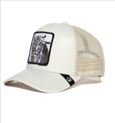 Snapback Cap - Animals - Tiger - White