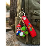 3D PVC Figure Keychain - Super Mario - Classic Mario And Winking Yoshi