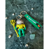 3D PVC Figure Keychain - DC Comics - Chibi Aquaman With Trident