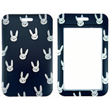 ID Card Badge Holder - Bad Bunny - Heart Logo Pattern Black