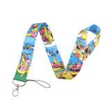 Lanyard - Cow and Chicken - Cow, Chicken, and I.M. Weasel on a Light Blue Background