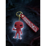 3D PVC Figure Keychain - Stranger Things - Red Demogorgon Figure With Logo Strap