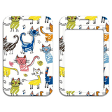 ID Card Badge Holder - Cats Drawing Pattern