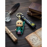 3D PVC Figure Keychain - Harry Potter - Draco Malfoy Holding Broom