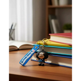 3D PVC Figure Keychain - Mafalda - Manolito Blue Checkered Shirt