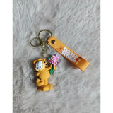 3D PVC Figure Keychain - Garfield - Holding Flowers