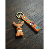 3D PVC Figure Keychain - Pokemon Eevee - Chibi Eevee Sitting