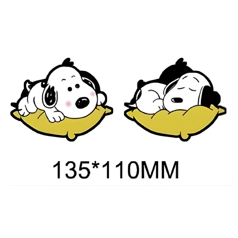 3D Lenticular Sticker - Peanuts - Snoopy Awake & Sleeping on Yellow Pillow