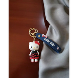 3D PVC Figure Keychain - Hello Kitty - Kitty Black Dress Red Bows