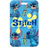ID Card Badge Holder - Lilo & Stitch - Stitch And Scrump On Blue Background